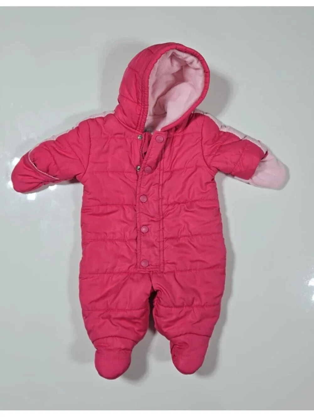 Old Navy Infant Snowsuit – Hot Pink Fleece Lined Size 0‑3 M